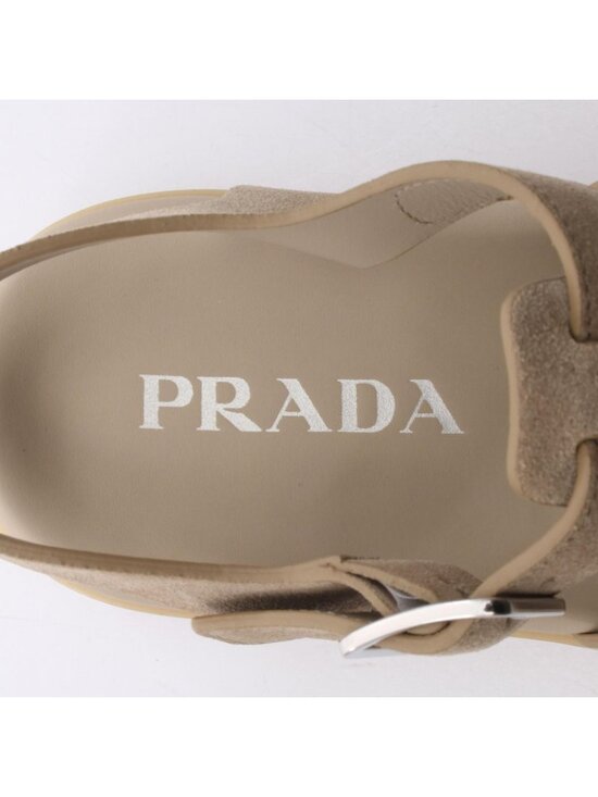 Prada Sandals Triangle Logo Fisherman Beige Suede main image 5